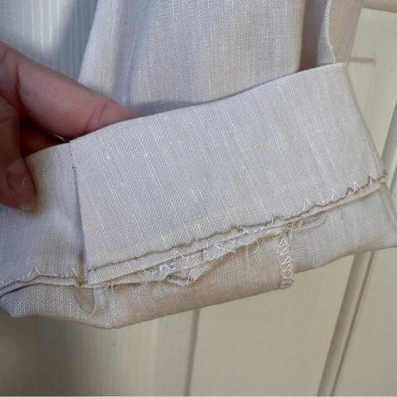 Theory Beige Neutral Linen-Virgin Wool blend straight leg pants size 10 - Picture 9 of 10
